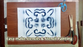 💐💞 Design182 How to make stencils at home stencils diy silentcreative Easymaking creativeart 💐💞 [upl. by Aleunam]