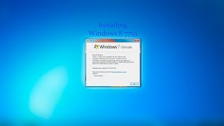 Installing Windows 8 7753 [upl. by Lindgren422]