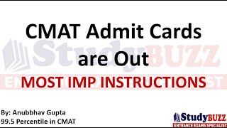 CMAT 2024 Admit Cards are Out What All you Can Carry [upl. by Ennagroeg]