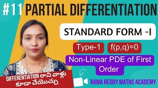 Non Linear Partial Differential Equations Standard form1  Non linear PDE in Telugu  Type fpq0 [upl. by Atalie]