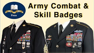 Army Combat Skill and Marksmanship Badges with uniform examples CIB EIB CMB EMD EOD ABN Badge [upl. by Atworth250]