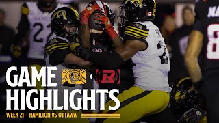 GAME HIGHLIGHTS  Hamilton TigerCats vs Ottawa Redblacks  Week 21 102524 [upl. by Goltz519]