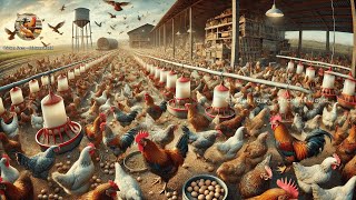 How Farmers Raise Millions Of Chickens On Farms For Eggs And Meat  Chicken Farm 14 [upl. by Annanhoj320]