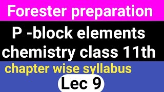 p block elements chemistry class 11th class 11th p block elements for forester 202425lec 9 [upl. by Enala]