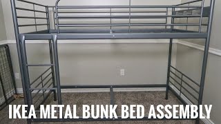 How to Assemble Ikea Svarta Metal Twin Bunk Bed [upl. by Cadmar]