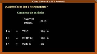 FÍSICA CONVERSIÓN DE KILOGRAMOS A NEWTONS [upl. by Gonzales951]