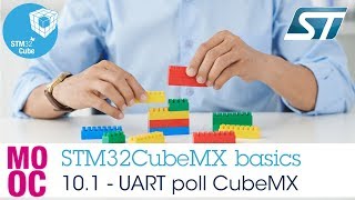 STM32CubeMX basics 101 STM32Cube HAL labs UART  UART poll STM32CubeMX [upl. by Santini]