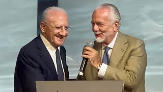 De Laurentiis e De Luca show guardate cosa dicono davanti a tutti 😂 [upl. by Suhpoelc]