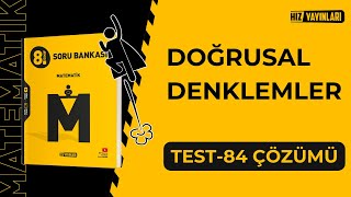 Hız Yayınları 8Sınıf LGS Matematik  Test84 Yeni Nesil Soru Çözümleri Doğrusal Denklemler [upl. by Retluoc]