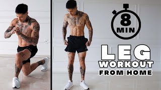 8 Min At Home Leg Workout Follow Along [upl. by Suoivatram]