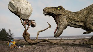 TRex VS Siren Head Part 2  Best Realistic Dinosaur  Jurassic World Dominion IRL  Teddy Chase [upl. by Kired]