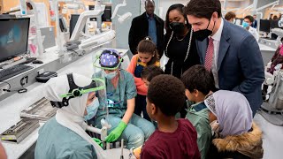 PM Trudeau visits Schulich Medicine amp Dentistry for dental benefit announcement [upl. by Klemperer]