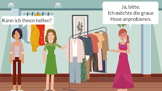 Kleidung kaufen  Dialoge A1A2B1  Deutsch lernen [upl. by Sande]