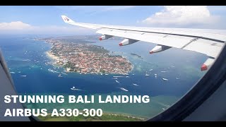 BALI STUNNING Scenic approach amp landing A330300 BALI Denpasar from Kuala Lumpur MalaysiaAir [upl. by Xanthus]