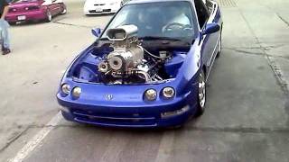 Blown 454 big block powered acura integra [upl. by Atinaj]