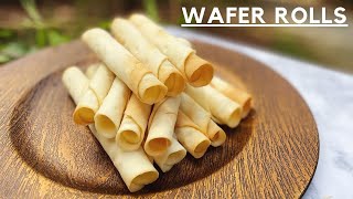 HOMEMADE WAFER ROLLS EASIEST RECIPE [upl. by Neehsas]