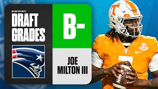 2024 NFL Draft Grades Patriots select Joe Milton III No 193 Overall  CBS Sports [upl. by Hillel]