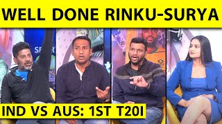 🔴IND VS AUS T20I LAST BALL THRILLER RINKU ने बचाई लाज SURYA ने लगाई आग IND 2 विकेट से जीता [upl. by Kihtrak699]