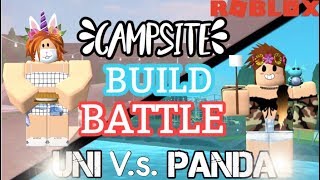 Campsite BUILD BATTLE Uni VS Panda NEW BLOXBURG UPDATE [upl. by Herates734]