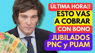 🛑 Cuánto COBRO con BONO en ENERO y FEBRERO 2024 💰 AUMENTO a JUBILADOS ANSES PNC y PUAM ✚ DNU MILEI [upl. by Jonathon981]