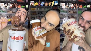 Eating the BIGGEST Nutella Jar in the WORLD ASMR 😍 [upl. by Barrington357]