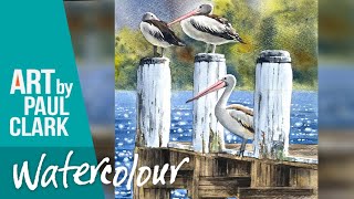 How to Paint a Group of Pelicans in Watercolour [upl. by Novia]