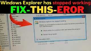 How To Windows Explorer has stopped working  Fix this eror  2021Hindi  Techhindi Mentor [upl. by Oilalue412]