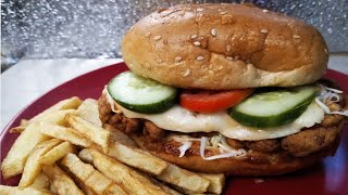 CRISPY ZINGER BURGER RECIPEPERFECT RECIPE EASTERN CUISINE [upl. by Anatnas860]