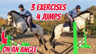 AT HOME HORSE JUMPING EXERCISE  Straightness rhythm and accuracy  Try with Challenge Social  AD [upl. by Ena]