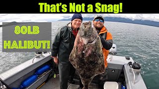 Thats Not a Snag 80lb Halibut Alaskan Halibut Fishing  Juneau Alaska JULY 2023 alaskalife [upl. by Saqaw956]