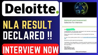 🔴Deloitte NLA RESULT OUT  Deloitte 2024 Result  Prepare for Interview 🔥 [upl. by Ettenay106]