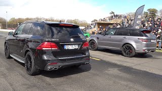 MercedesBenz GLE63 AMG vs Range Rover Sport SVR [upl. by Daj]