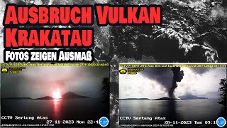 Ausbruch Vulkan Krakatau  Bilder zeigen Ausmaß [upl. by Fokos]