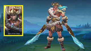 LapuLapu Season 28 Skin Son of the Wild  Lapu Lapu S28 Skin Skill  Gameplay Mobile Legends [upl. by Ivo]