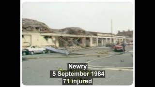 Bomb planted in Newry Northern Ireland by IRA terrorists injures 71 civilians 5 9 1984 [upl. by Namlas]