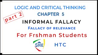 FALLACY OF RELEVANCE  LOGIC AND CRITICAL THINKING For Freshman Students  part 2 [upl. by Ahsiekar]