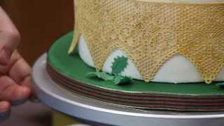 How To Decorate a Christmas Poinsettia Cake  Part Two  Global Sugar Art [upl. by Rudolfo]