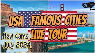 🔴🅻🅸🆅🅴🌎USA Webcam Tour🌆Explore Americas Most Famous Cities⭐Meteo🌦️Weather⚓New York🎡Los Angeles🧭 [upl. by Nove313]