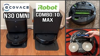 Ecovacs N30 Omni Combination Mopping Robot Vacuum VS iRobot Roomba Combo 10 Max  Review amp Tests [upl. by Lief319]