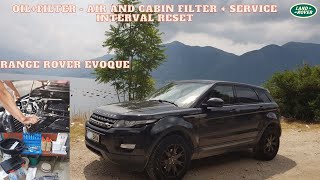 Range Rover Evoque 22 2015 Full Service  OilFilter  Air and Cabin filter DIYHOW TO Tutorial [upl. by Maxey]