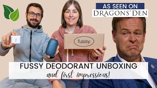 FUSSY DEODORANT UNBOXING amp FIRST IMPRESSIONS As Seen on Dragons Den Eco Friendly Deodorant [upl. by Ahtan170]