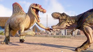 TRex vs Spinosaurus Toy battle [upl. by Naihr]