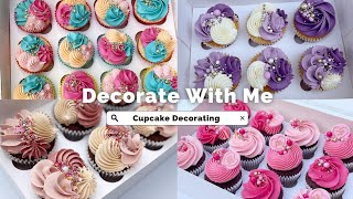 How to Decorate Cupcakes Real time Cupcake Decorating for Small Business Satisfying Compilation [upl. by Kryska]