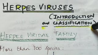 Herpesviruses  Introduction and classification  Microbiology  Handwritten notes [upl. by Mahala]