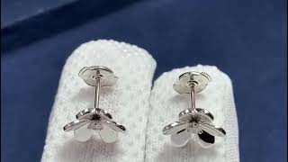 Van Cleef amp Arpels Frivole earrings mini model White gold Diamond VCARP0J600 [upl. by Samy]