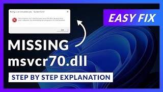 msvcr70dll Error Windows 11  2x FIX  2023 [upl. by Suoicerpal]