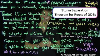 The Sturm Separation Theorem for Second Order Differential Equations [upl. by Nealy510]