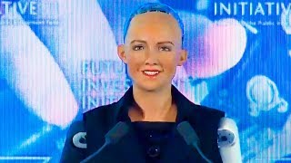 Robot Sophia’s Message on Elon Musk  FII2017 [upl. by Ardien]