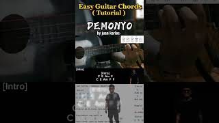 Demonyoby juan karlos easy guitar chords tutorial demonyo guitarchordstutorialhighlights [upl. by Eekorehc]