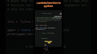 Lambda function in python✨ lovecoders pythonprogramming programminglanguage [upl. by Etnemelc]